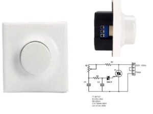 Interruptor Dimerizador Giratorio Para Pared - Regula Intensidad De Luz Incandescente Hasta 100W, Voltaje 150-250V